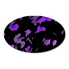 Painter Was Here - Purple Oval Magnet by Valentinaart