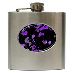 Painter Was Here - Purple Hip Flask (6 Oz) by Valentinaart