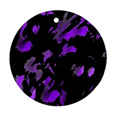 Painter Was Here - Purple Round Ornament (two Sides)  by Valentinaart