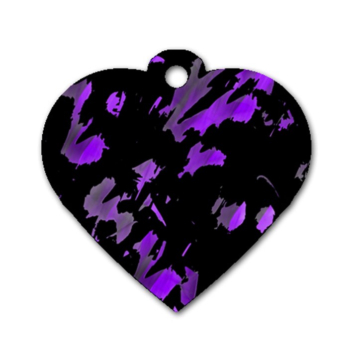 Painter was here - purple Dog Tag Heart (One Side)