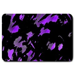 Painter Was Here - Purple Large Doormat  by Valentinaart