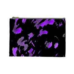 Painter Was Here - Purple Cosmetic Bag (large)  by Valentinaart