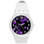 Painter was here - purple Round Plastic Sport Watch (M) Front