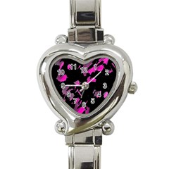 Painter Was Here - Magenta Heart Italian Charm Watch by Valentinaart