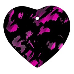 Painter Was Here - Magenta Heart Ornament (2 Sides) by Valentinaart