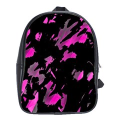 Painter Was Here - Magenta School Bags(large)  by Valentinaart