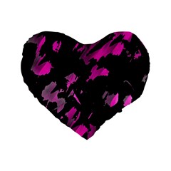 Painter Was Here - Magenta Standard 16  Premium Flano Heart Shape Cushions by Valentinaart