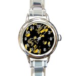 Painter was here - yellow Round Italian Charm Watch Front