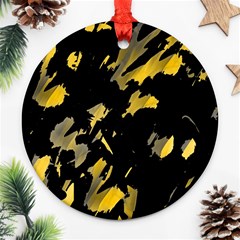 Painter Was Here - Yellow Ornament (round)  by Valentinaart