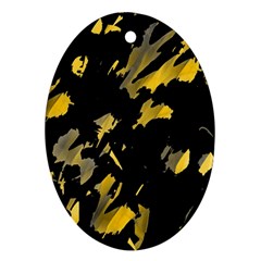 Painter Was Here - Yellow Ornament (oval)  by Valentinaart