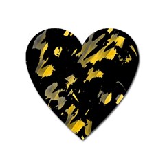 Painter Was Here - Yellow Heart Magnet by Valentinaart