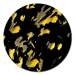 Painter Was Here - Yellow Magnet 5  (round) by Valentinaart