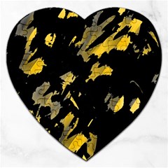 Painter Was Here - Yellow Jigsaw Puzzle (heart) by Valentinaart