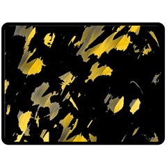 Painter Was Here - Yellow Fleece Blanket (large)  by Valentinaart