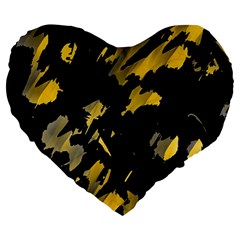 Painter Was Here - Yellow Large 19  Premium Heart Shape Cushions