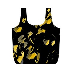 Painter Was Here - Yellow Full Print Recycle Bags (m)  by Valentinaart