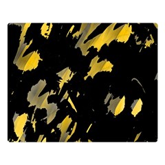 Painter Was Here - Yellow Double Sided Flano Blanket (large)  by Valentinaart