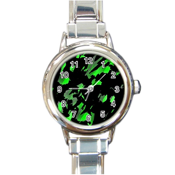 Painter was here - green Round Italian Charm Watch