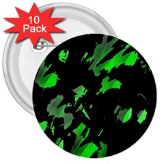 Painter Was Here - Green 3  Buttons (10 Pack)  by Valentinaart