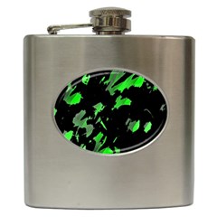 Painter Was Here - Green Hip Flask (6 Oz) by Valentinaart