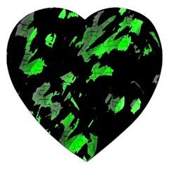 Painter Was Here - Green Jigsaw Puzzle (heart) by Valentinaart