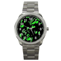 Painter Was Here - Green Sport Metal Watch by Valentinaart