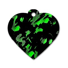 Painter Was Here - Green Dog Tag Heart (two Sides) by Valentinaart