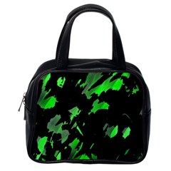 Painter Was Here - Green Classic Handbags (one Side) by Valentinaart