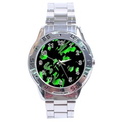 Painter Was Here - Green Stainless Steel Analogue Watch by Valentinaart