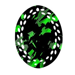 Painter Was Here - Green Ornament (oval Filigree)  by Valentinaart