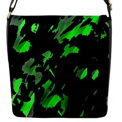 Painter Was Here - Green Flap Messenger Bag (s) by Valentinaart