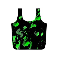 Painter Was Here - Green Full Print Recycle Bags (s)  by Valentinaart