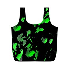 Painter Was Here - Green Full Print Recycle Bags (m)  by Valentinaart