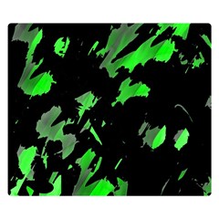 Painter Was Here - Green Double Sided Flano Blanket (small)  by Valentinaart