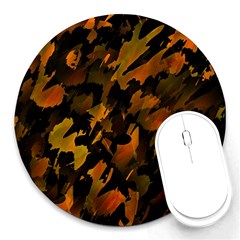 Abstract Autumn  Round Mousepads by Valentinaart