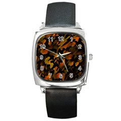 Abstract Autumn  Square Metal Watch by Valentinaart