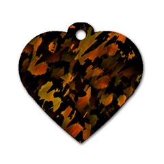 Abstract Autumn  Dog Tag Heart (two Sides) by Valentinaart