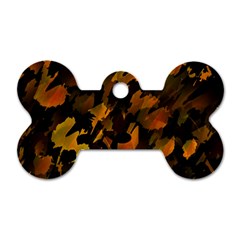 Abstract Autumn  Dog Tag Bone (one Side) by Valentinaart