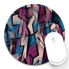 Purple High Art Round Mousepads by Valentinaart