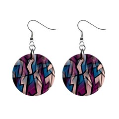 Purple High Art Mini Button Earrings