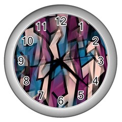 Purple High Art Wall Clocks (silver)  by Valentinaart