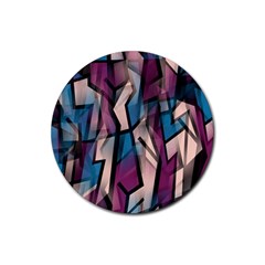 Purple High Art Rubber Round Coaster (4 Pack)  by Valentinaart