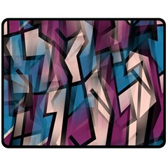 Purple High Art Fleece Blanket (medium)  by Valentinaart