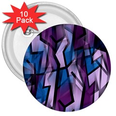 Purple Decorative Abstract Art 3  Buttons (10 Pack)  by Valentinaart