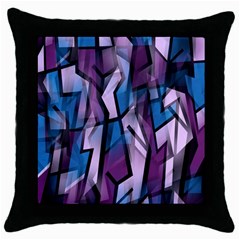 Purple Decorative Abstract Art Throw Pillow Case (black) by Valentinaart