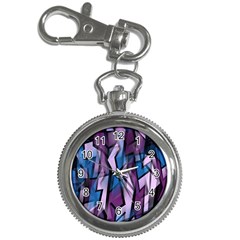 Purple Decorative Abstract Art Key Chain Watches by Valentinaart