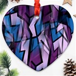 Purple decorative abstract art Heart Ornament (2 Sides) Front