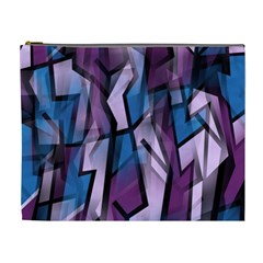 Purple Decorative Abstract Art Cosmetic Bag (xl) by Valentinaart