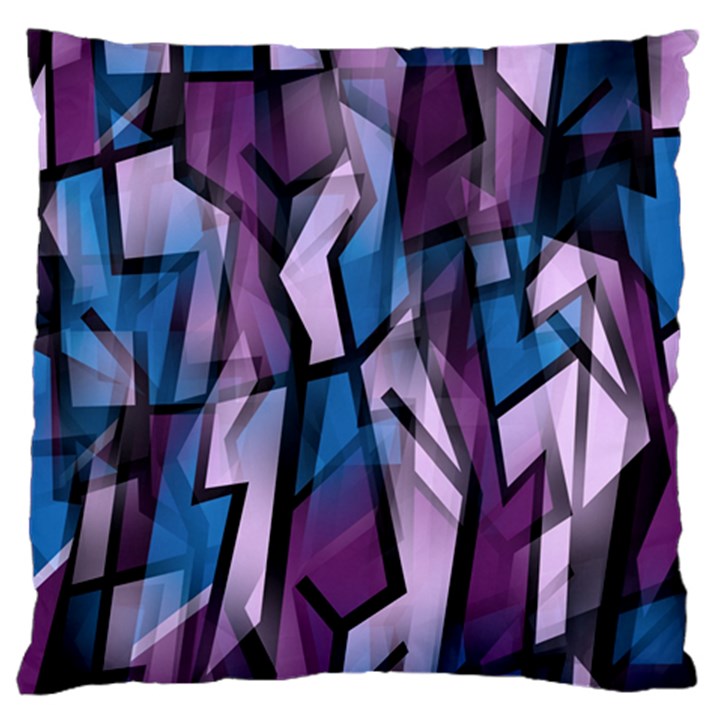 Purple decorative abstract art Large Flano Cushion Case (Two Sides)