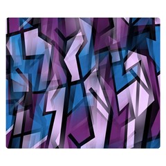 Purple Decorative Abstract Art Double Sided Flano Blanket (small)  by Valentinaart